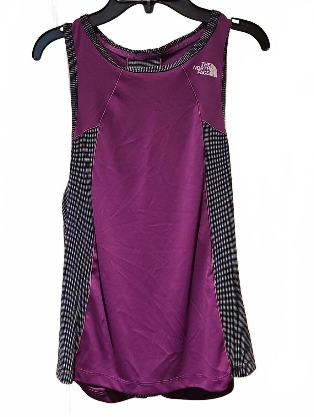 The North Face Flash Dry Purple & Black White Checked Tank Racer Back Medium